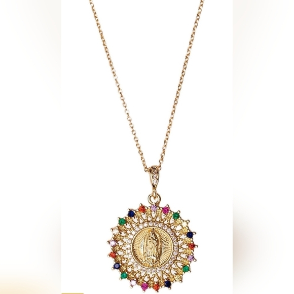 no brand Jewelry - 18K Gold plated Virgin Mary Necklace Miraculous Medals catholic NIB